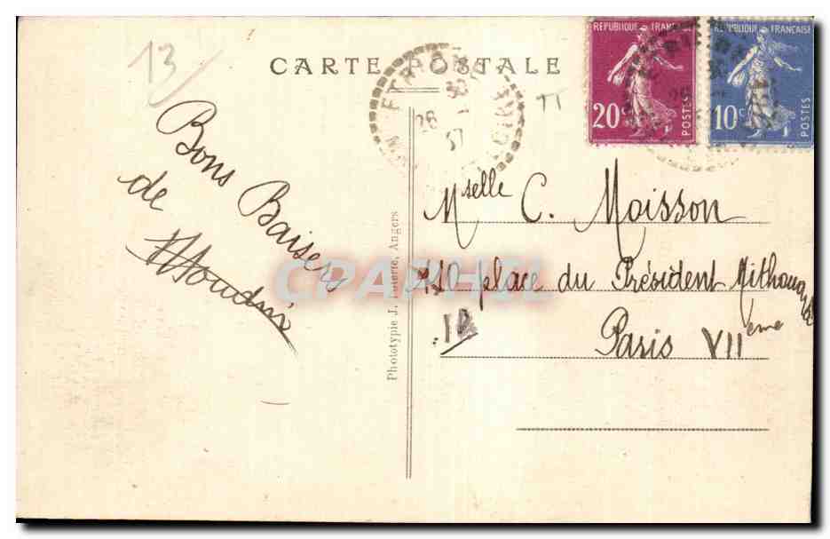 Etriche - Chateau de la Garenne - CPA  — Verso