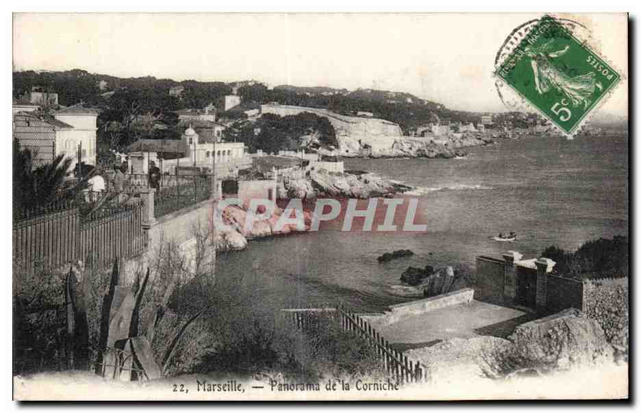 Marseille - Panorama de la Corniche - CPA 
