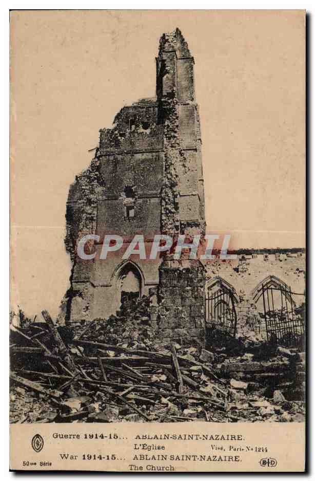 CPA Militaria Ablain Saint Nazaire l eglise 