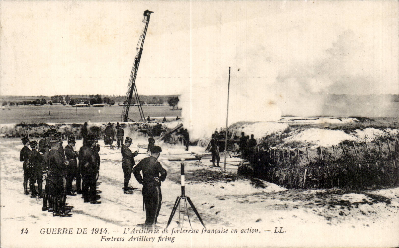 Artillerie de forteresse française en action — Guerre de 1914 — LL.