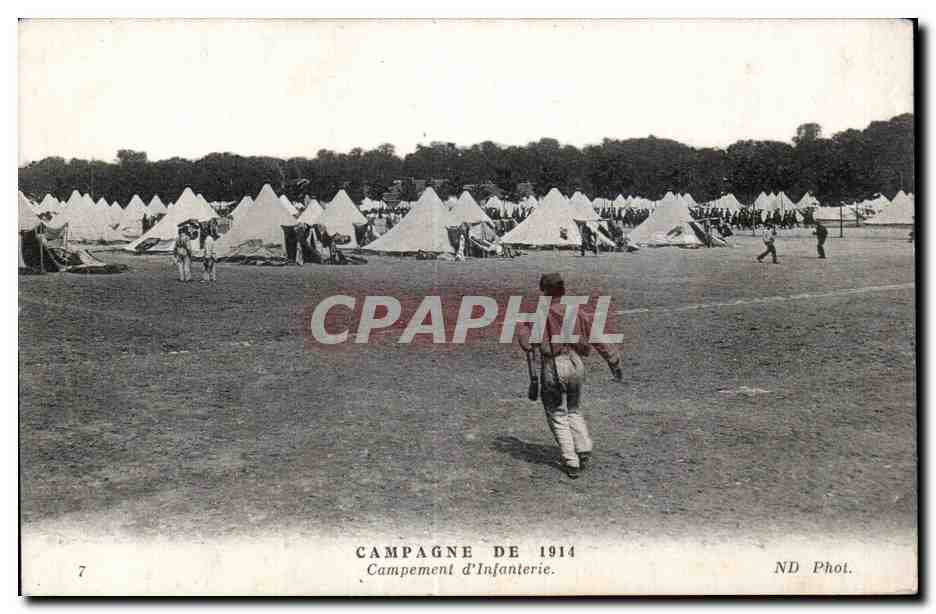 CPA Militaria Campagne de 1914 Campement d infanterie