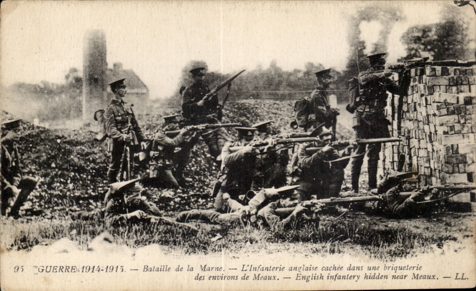 Infanterie anglaise cachée dans une briqueterie — Bataille de la Marne — LL