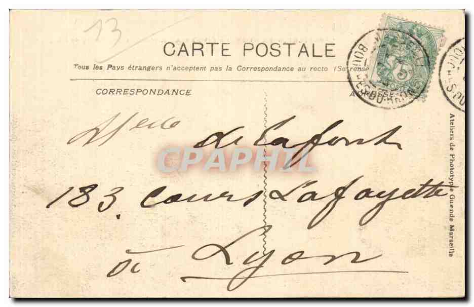 Marseille - Exposition Coloniale - Pavillon des Forets de l Algerie - CPA  — Rückseite