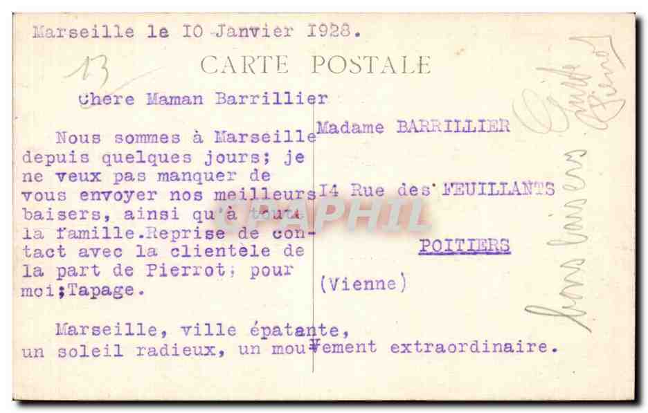 Marseille — Quai des Belges — Éditeur non identifié, n° de série non visible — Verso