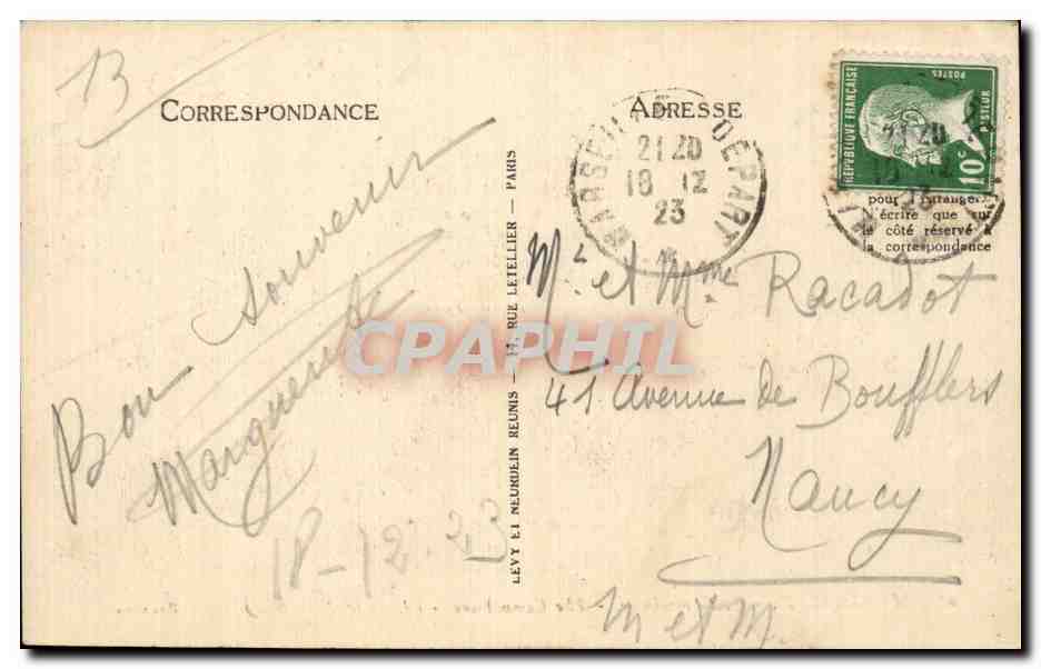 Marseille - La Cannebiere - CPA  — Rückseite