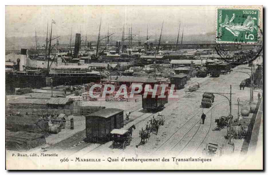 Marseille - Quai d Embarquement des Transatlantiques - CPA 