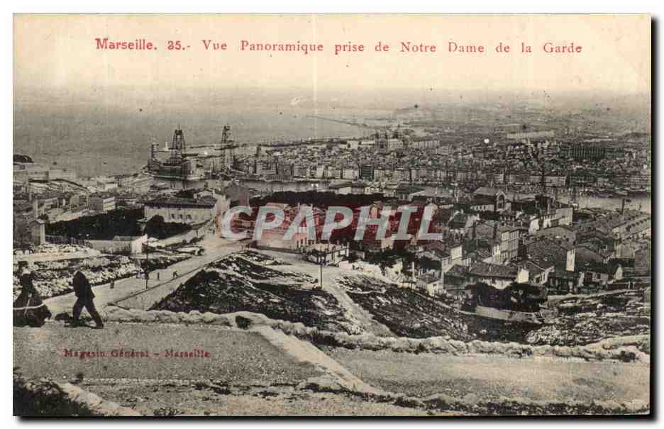 Marseille - Vue Panoramique prise de Notre Dame de la Garde - CPA 
