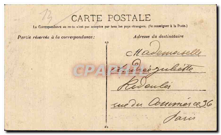Marseille - Le Cours Belsunce - CPA  — Rückseite