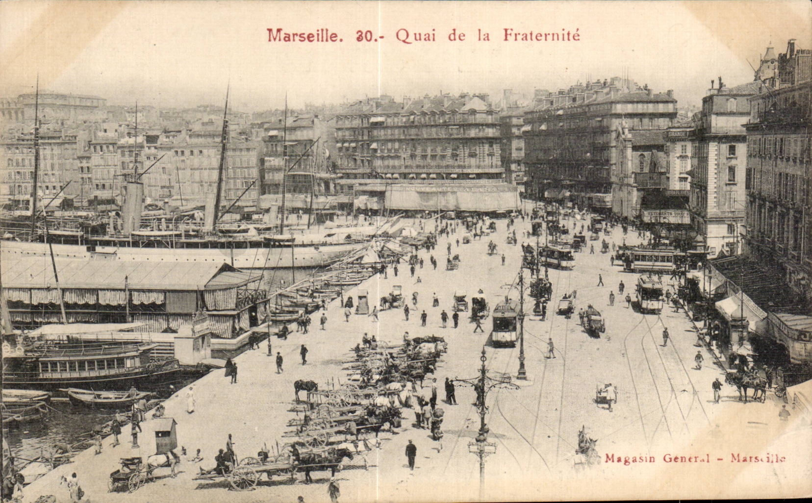 Marseille - Quai de la Fraternite Bateaux Voiliers - CPA 