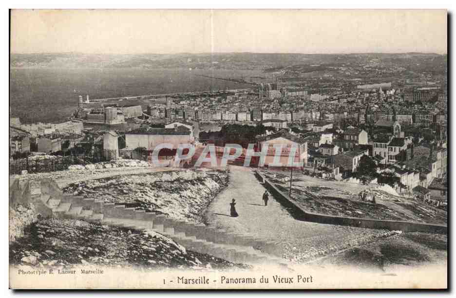 Marseille - Panorama du Vieux Port - CPA 