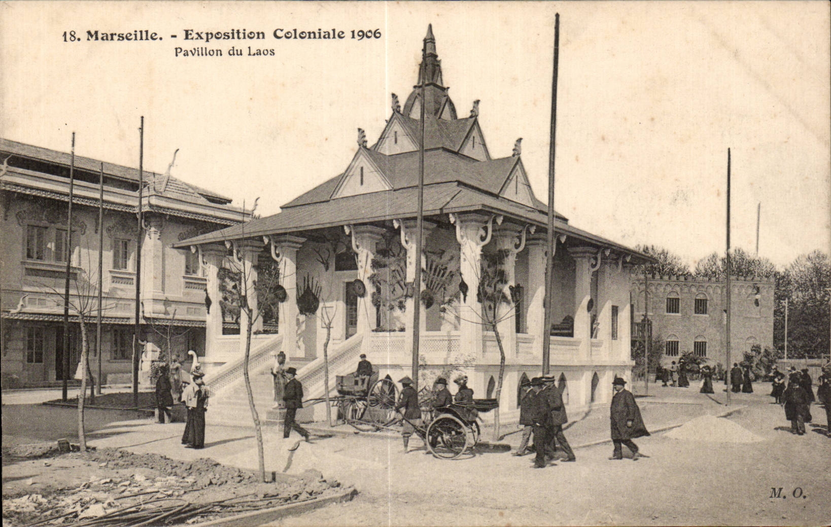 Marseille - Exposition Coloniale 1906 - Pavillon de Laos - CPA 