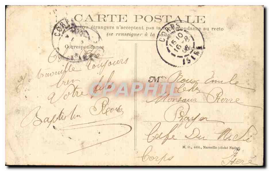 Exposition Coloniale 1906 — Marseille — Éditeur M. O. (cliché Nadar) — Reverso