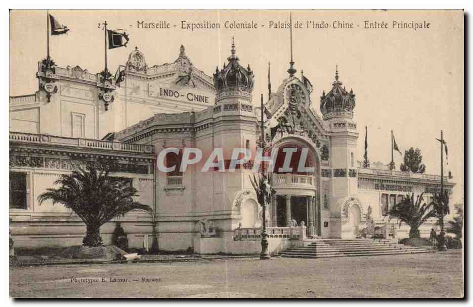 Marseille - Exposition Coloniale - Palais de l Indo Chine - Entree Principale - CPA 