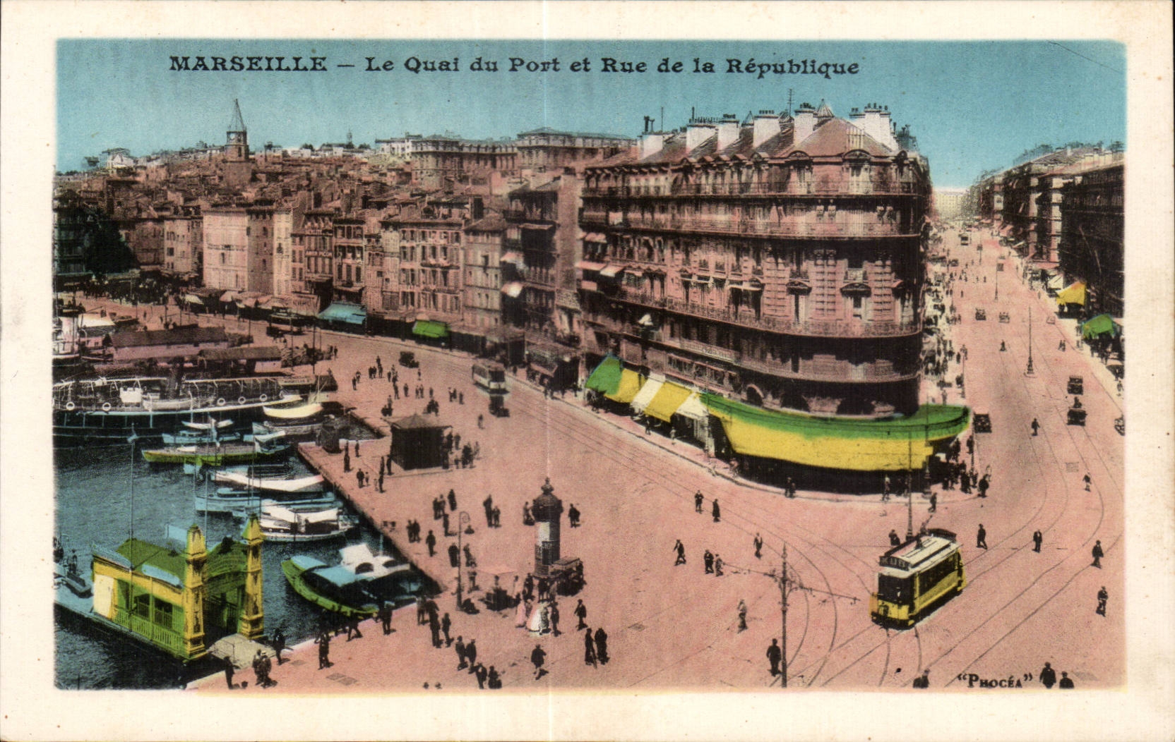 Marseille - Le Quai du Port et Rue de la Republique - CPA 