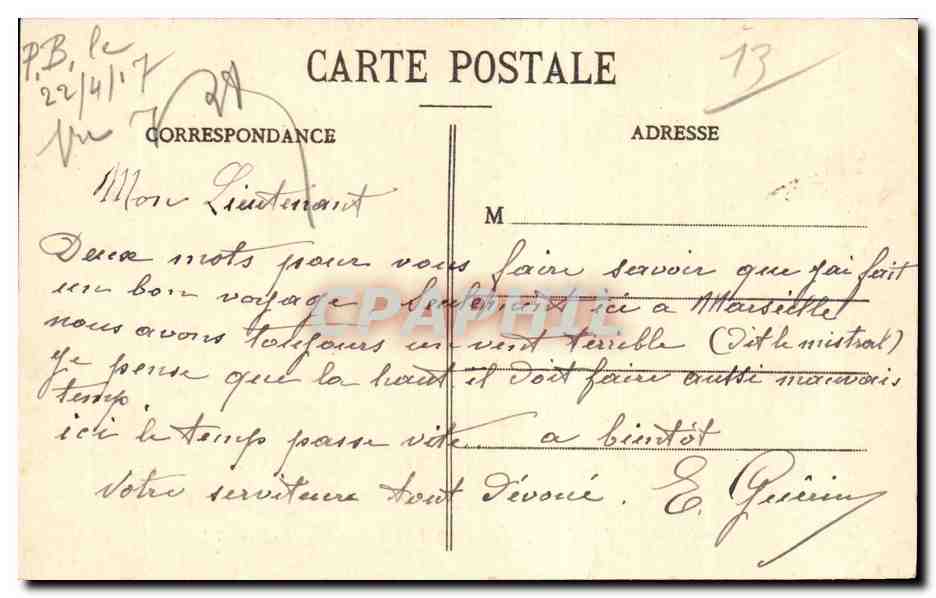 Marseille - Le Pont Transbordeur - CPA  — Verso
