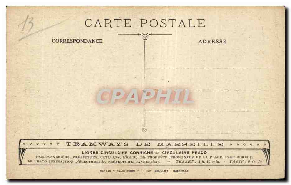 Marseille - La Corniche et les Iles - CPA  — Rückseite