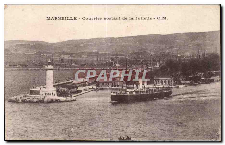 Marseille - Courrier sortant de la Joliette Bateau - CPA 
