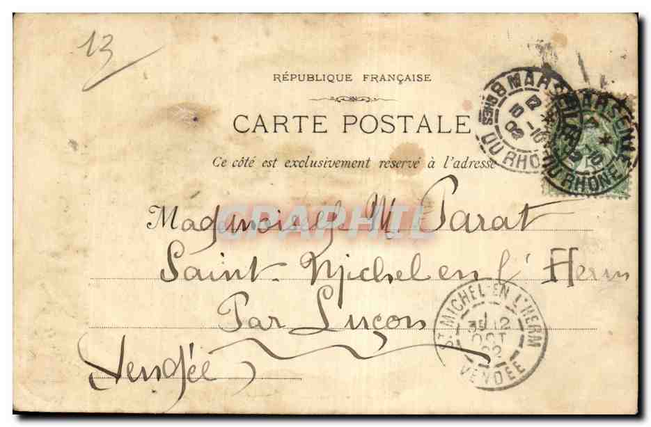 Folkore - Costumes - Type Marseillais - Une Poissoniere - CPA  — Verso