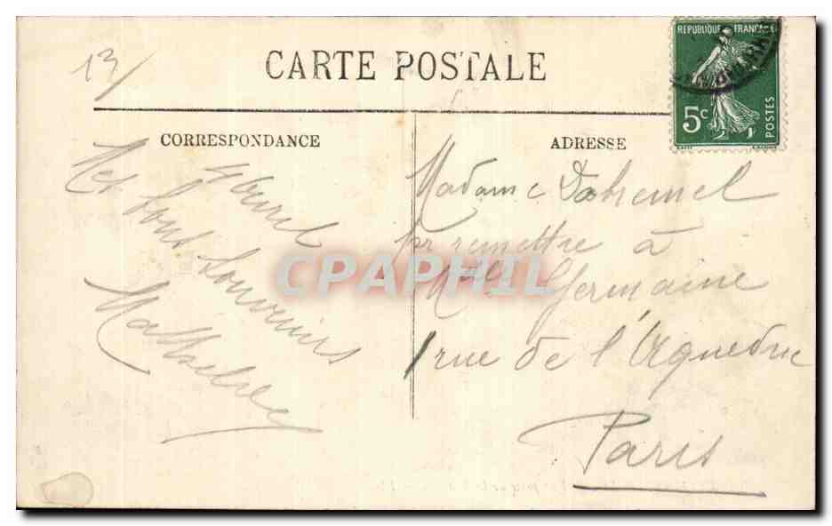 Marseille - Vue prise de la Mairie - CPA  — Verso
