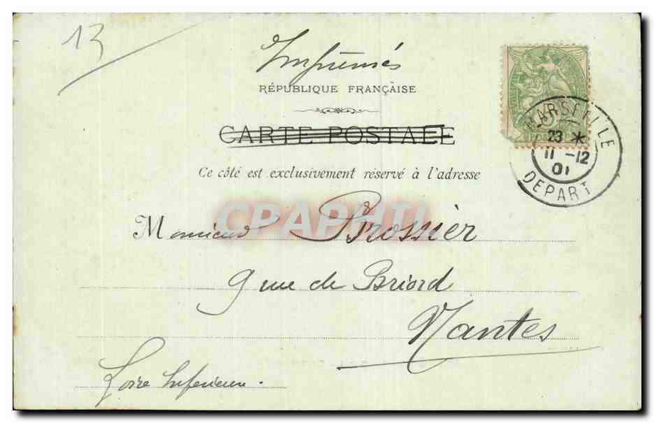Marseille - La Cannebiere - CPA  — Rückseite