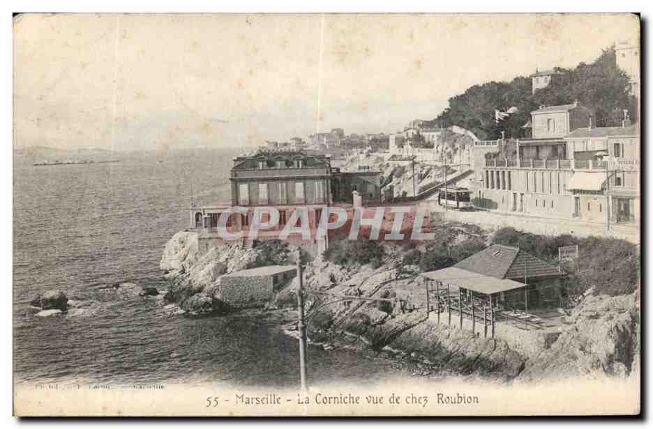 Marseille - La Corniche - Vue de chez Roubion - CPA 