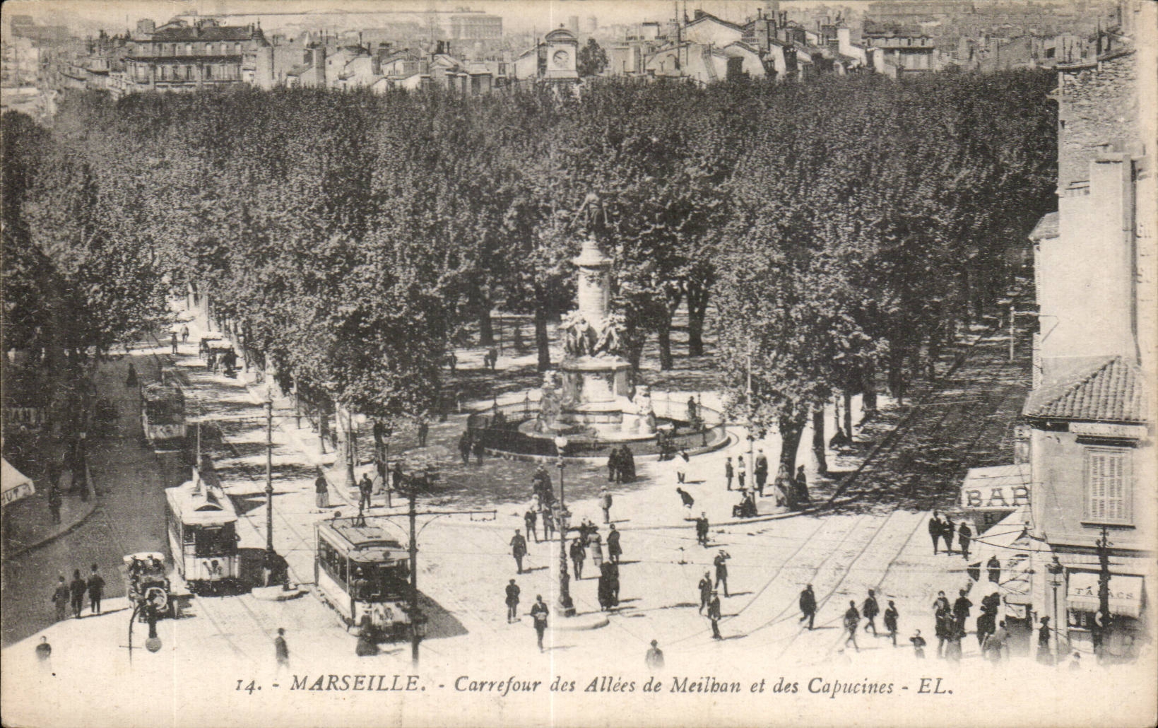 Marseille - Carrefour des Allees de Meiban et des Capucins - CPA 