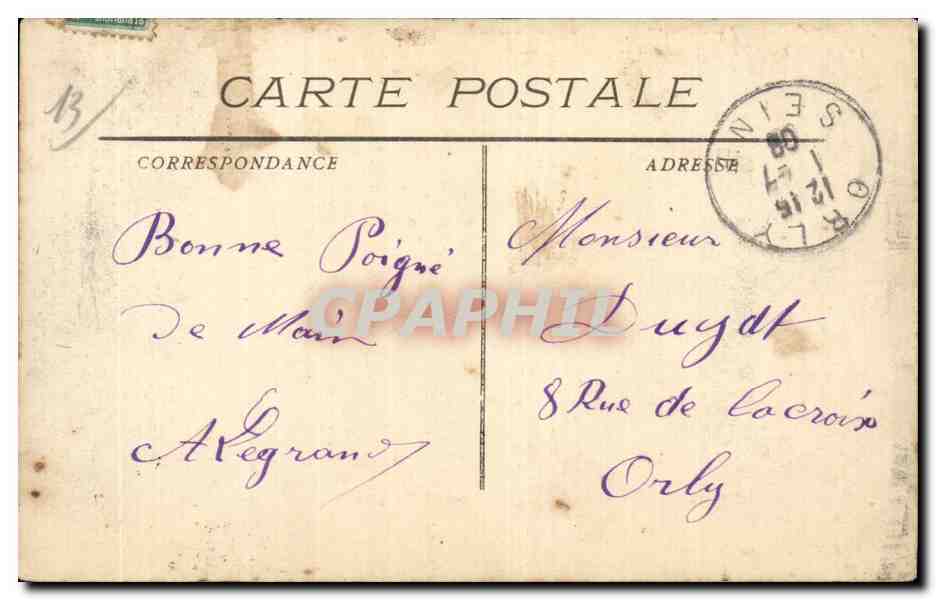 Marseille - Le Vieux Port - CPA  — Verso