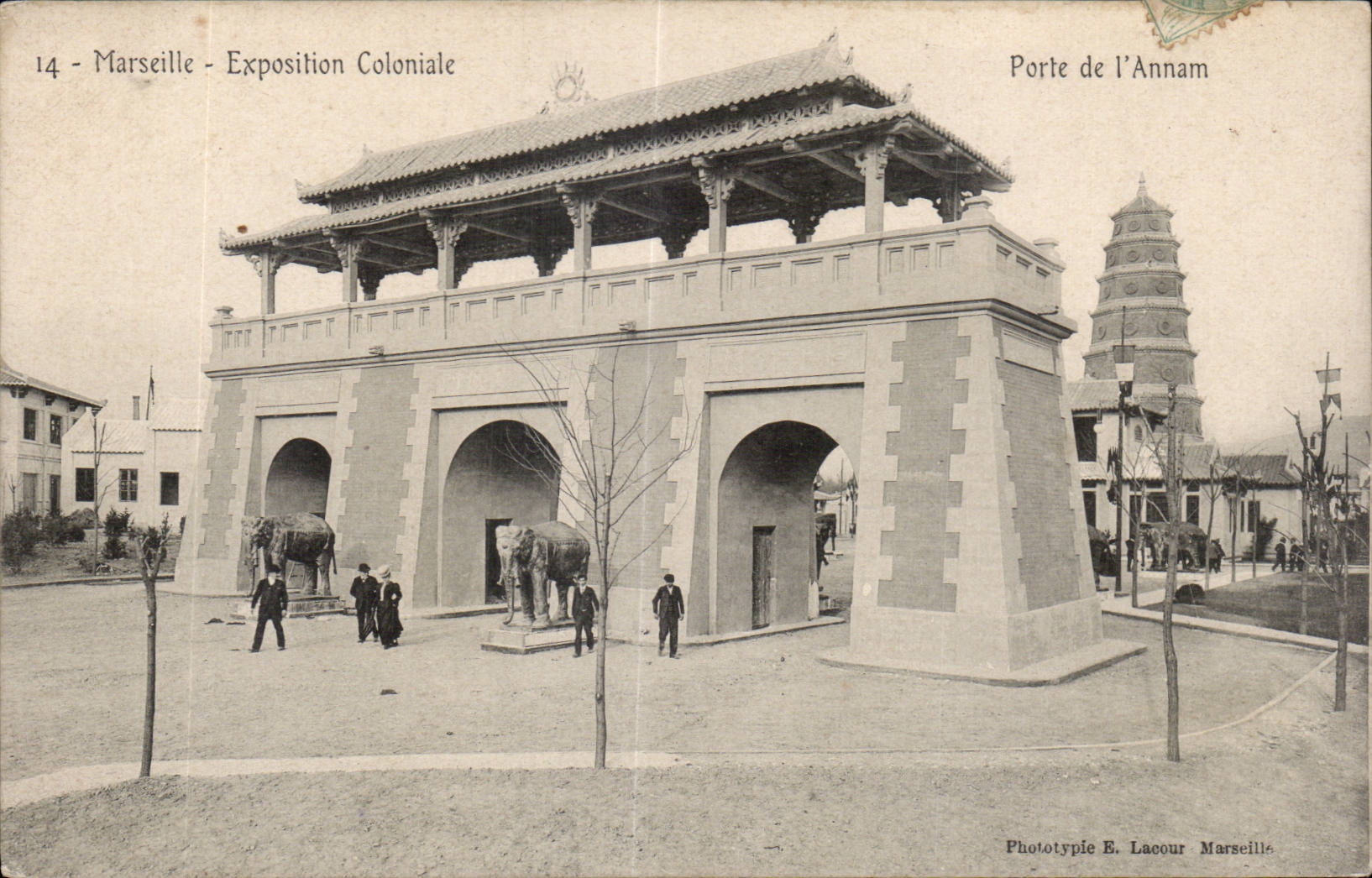 Marseille - Exposition Coloniale - Porte de l Annam Elephant - CPA 