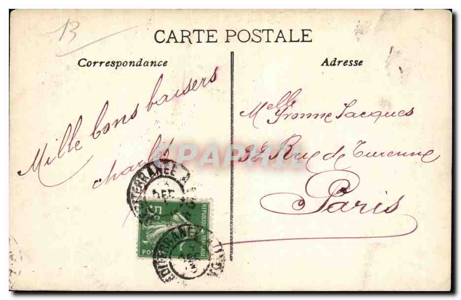 Marseille - Place de la Bourse - CPA  — Rückseite