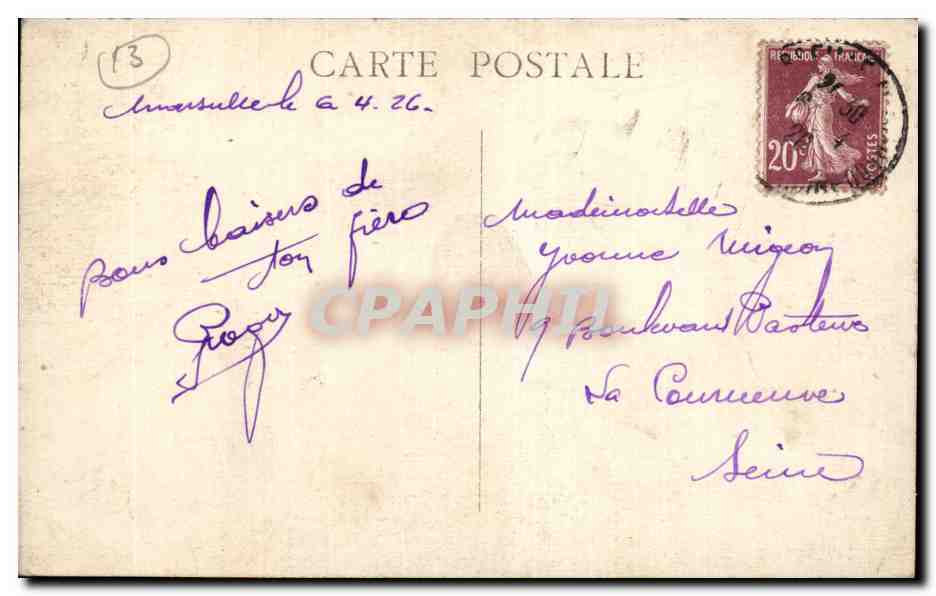 Marseille - Fontaine Cantini - CPA  — Rückseite