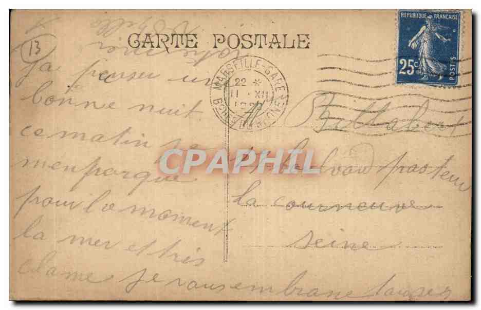 Marseille - Vue Generale du Vieux Port - CPA  — Verso