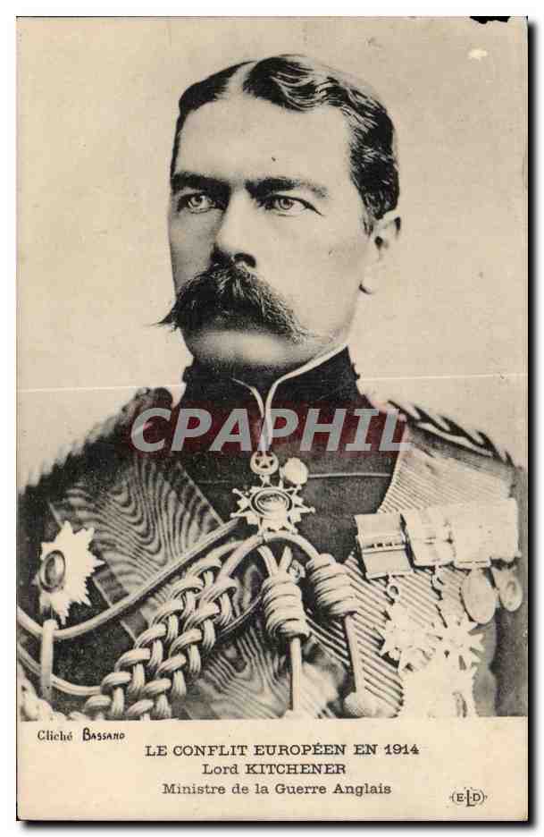 CPA Militaria Lord Kitchener Ministre de la guerre anglais