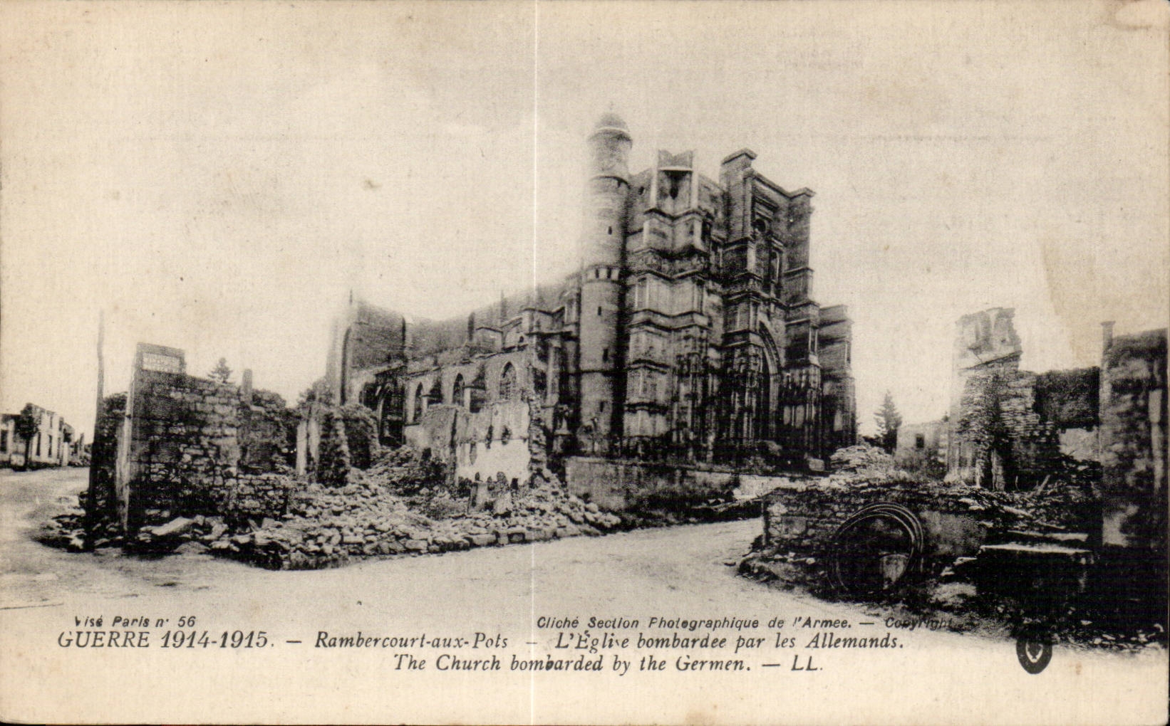 Rambecourt-aux-Pôts — Iglesia bombardeada por los alemanes — Visé Parla n° 56