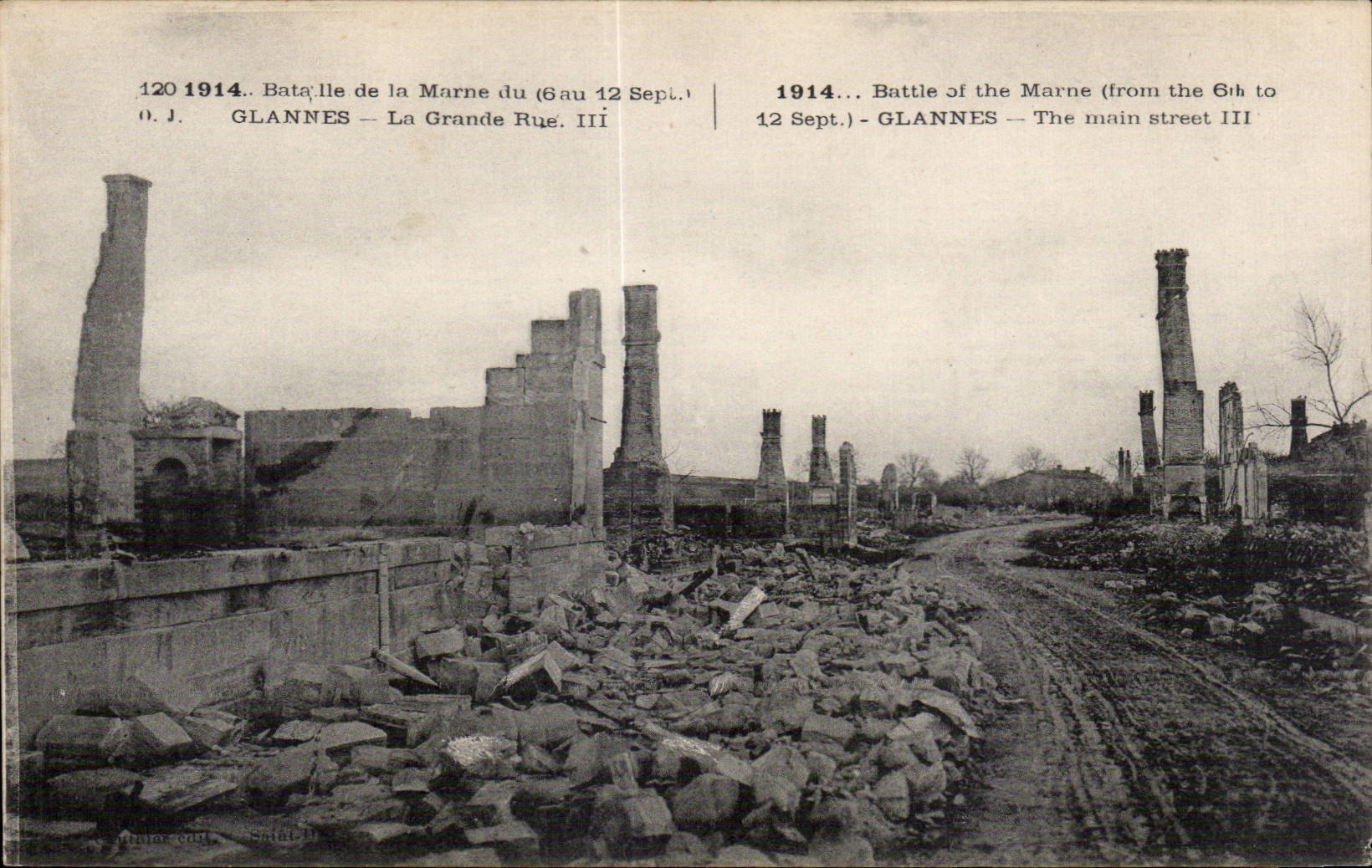 CPA Militaria Glannes La grande rue