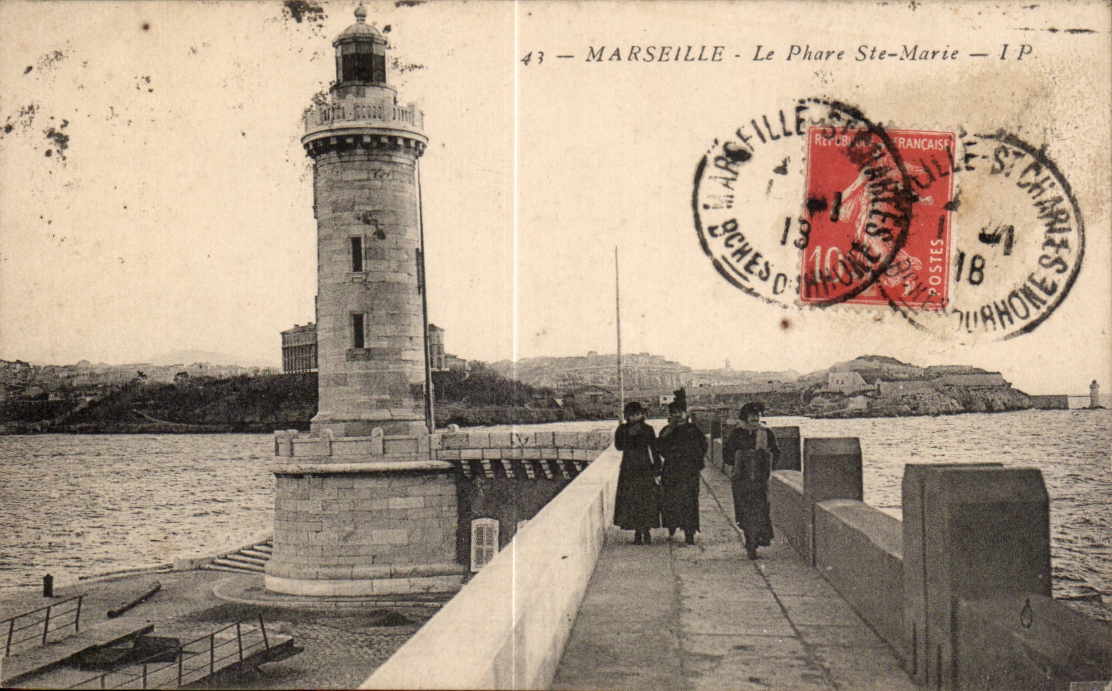 CPA Marseille Le phare Sainte Marie Lighthouse