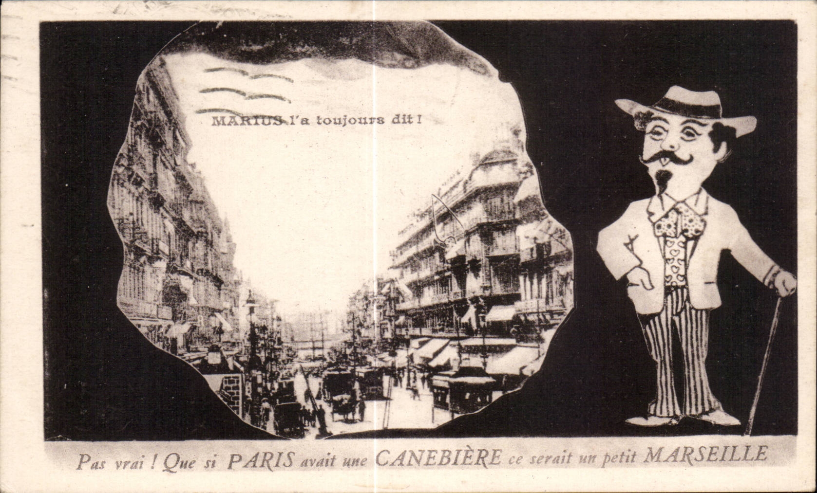 Paris — Cannebière — caricature de Marius — éditeur non visible