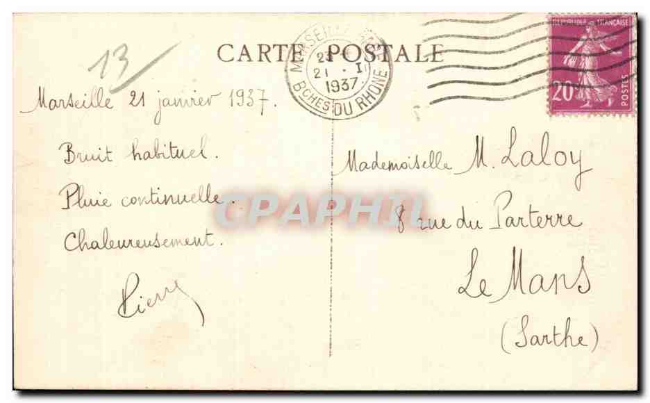 Paris — Cannebière — caricature de Marius — éditeur non visible — Reverso