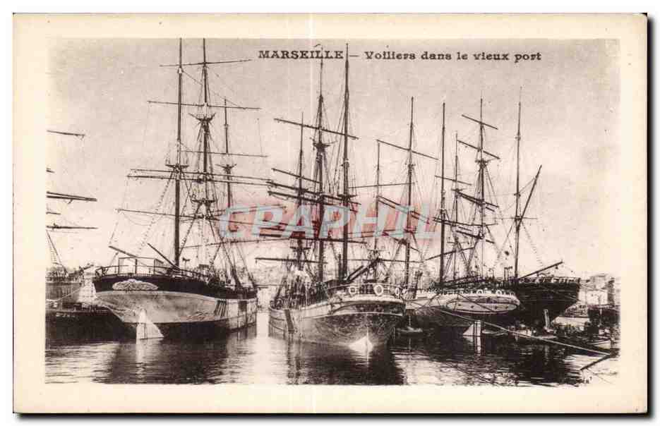 CPA Marseille Voiliers dans le vieux port