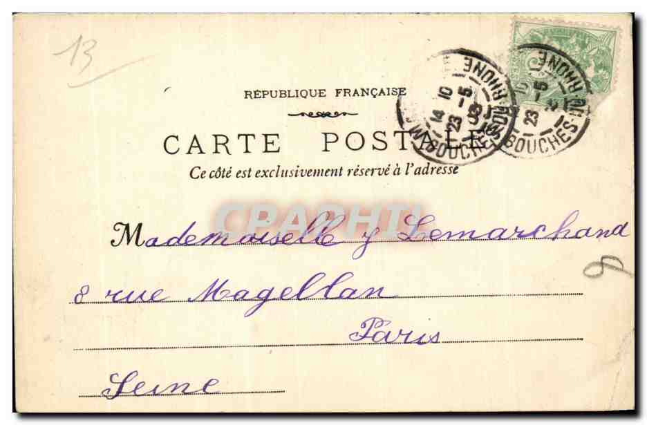 CPA Marseille Le cours du Chapitre et les reformes — Verso