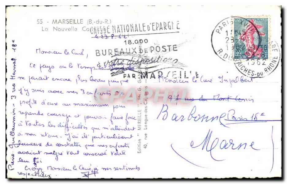 CPSM Marseille La nouvelle corniche  — Rückseite