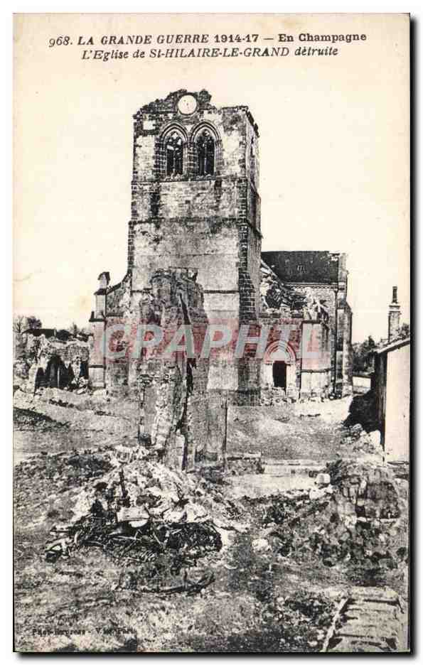 L'Église de St-Hilaire-le-Grand — détruite — En Champagne — Phototypie Handeliers, Paris