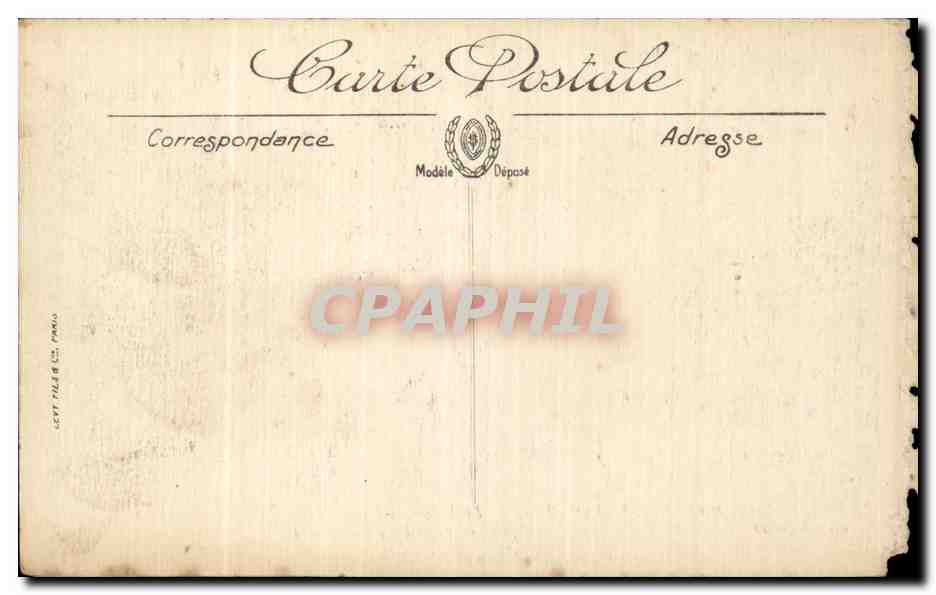Tarjeta postal antigua Militaria Batalla de la Marne La granja del Espejo Falso — Reverso