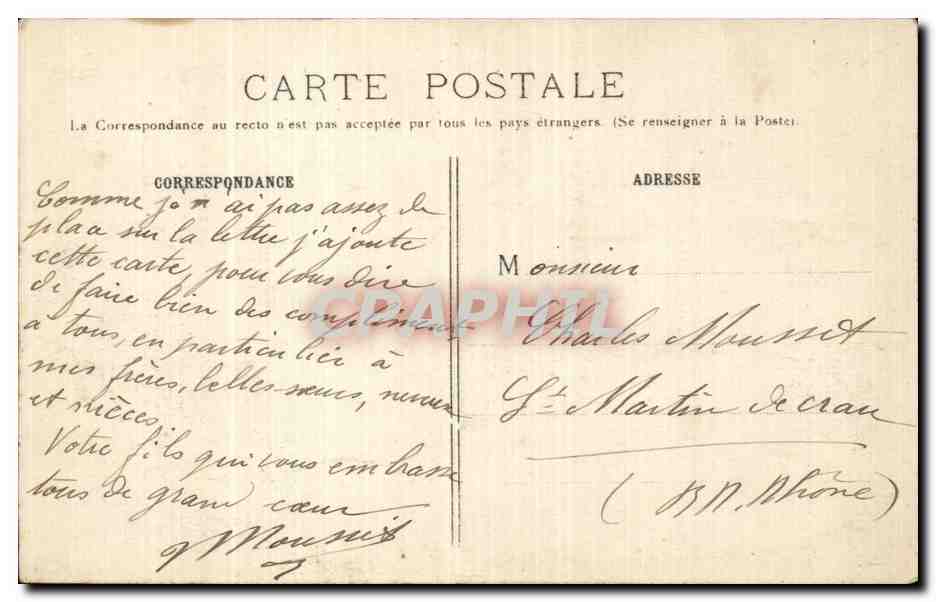 Argonne — Cérémonie de la Messe un dimanche sur le front — A.R. n°127 — Verso