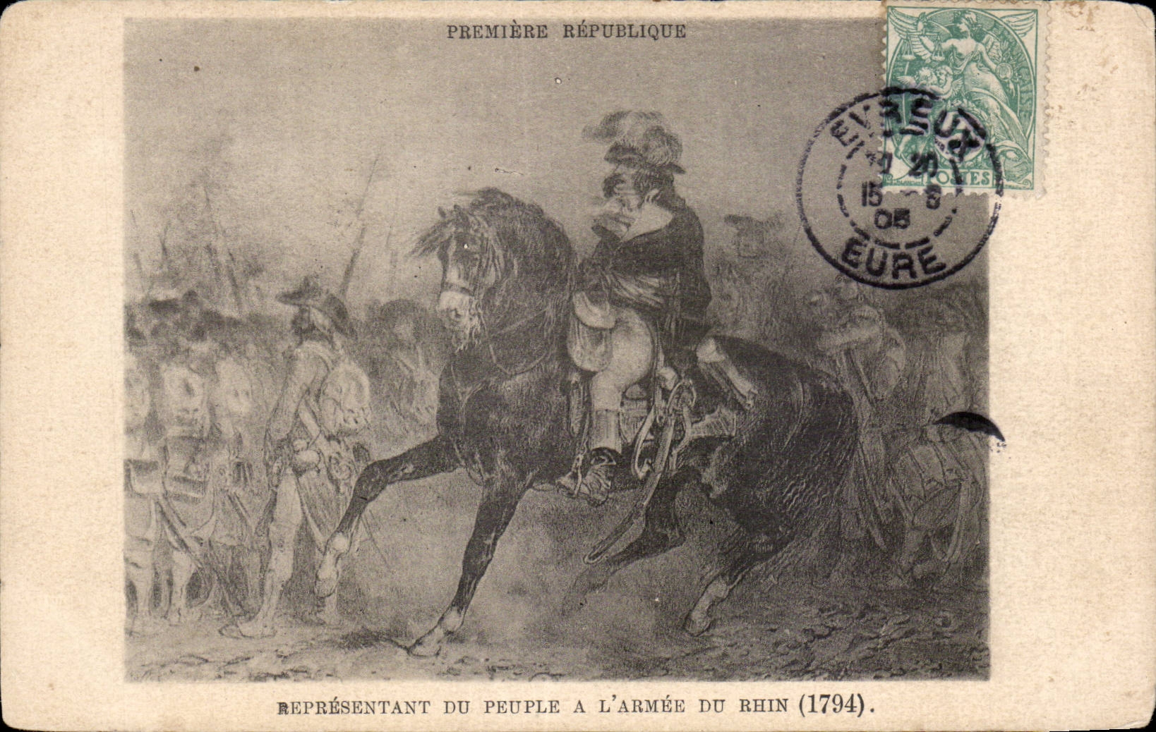 CPA Militaria Premiere Republique Representant du peuple a l armee du Rhin (1794)