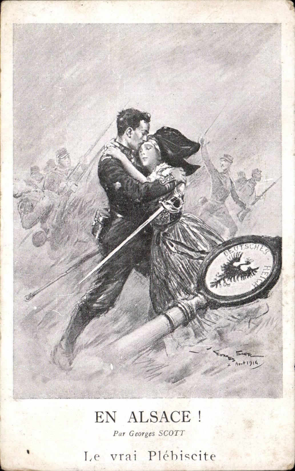 CPA Militaria En Alsace Georges Scott Le vrai plebiscite Lorraine