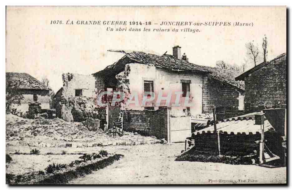 Jonchery-sur-Suippes — Ruines du village après la Grande Guerre — Phototypie VI-6 Paris