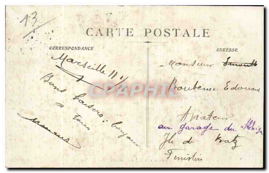 Marseille - Caserne St Charles - CPA — Verso