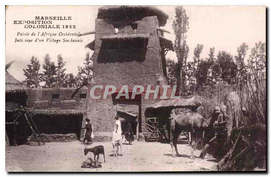 Marseille - Exposition Coloniale 1922 - Palais de l Afrique Occidentale - chameau - camel - CPA 