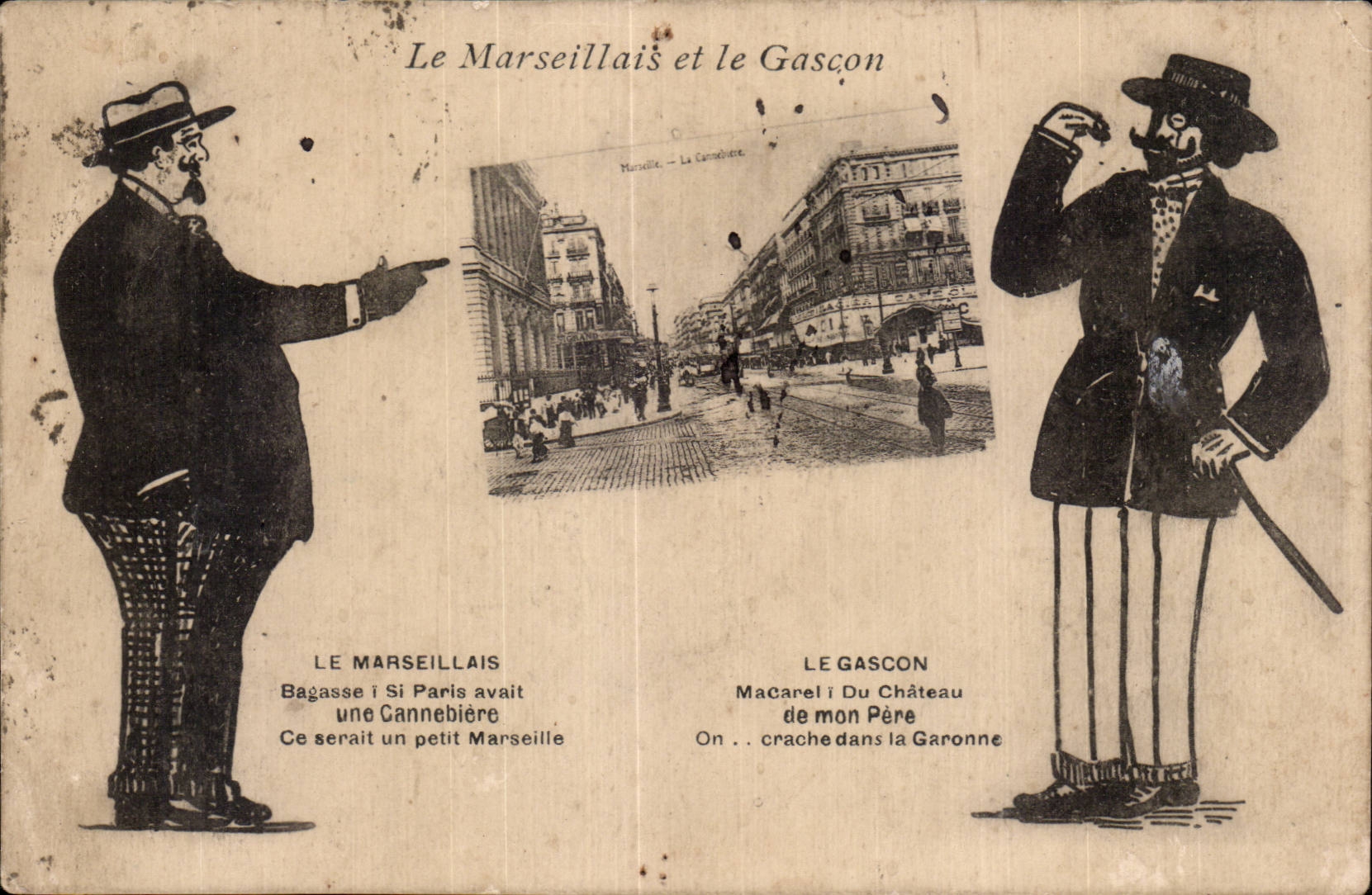 Marseille - Souvenir - Le Marseillais et le Gascon - CPA 