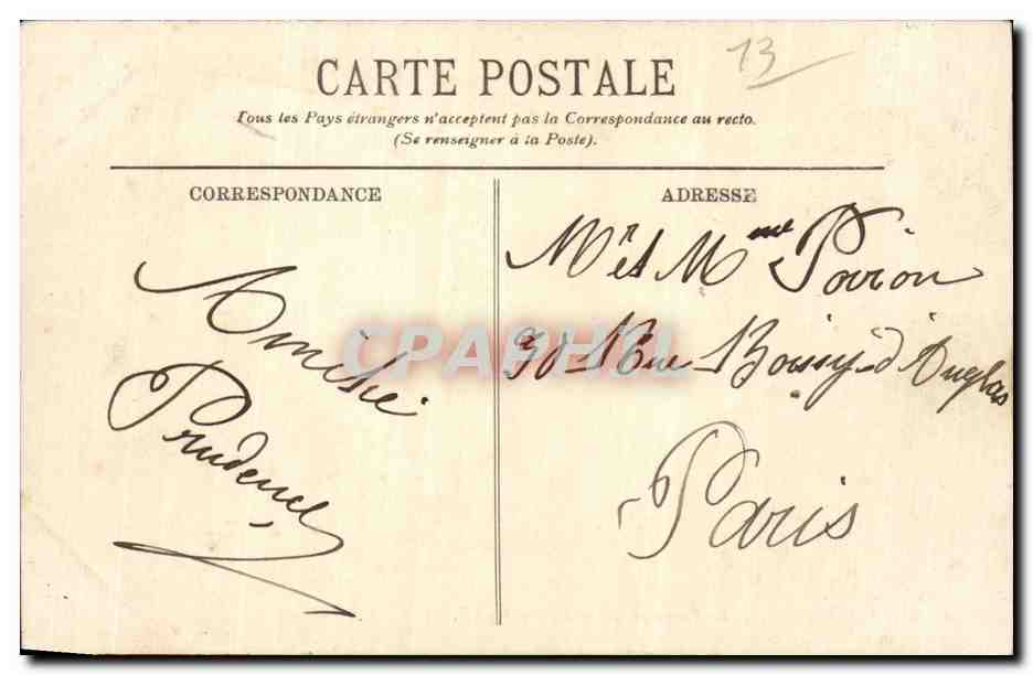 Marseille - La Bourse et la Cannebiere - CPA  — Verso